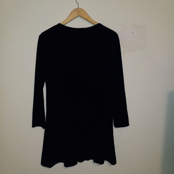 Vintage Jacqueline Ferrar Velvet Dress-Size 12 Petite-Long Sleeve-Lined-Gothic - Picture 4 of 8